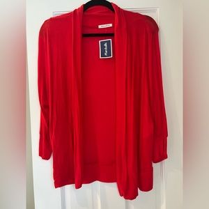 Tea n Rose Red Open Cardigan